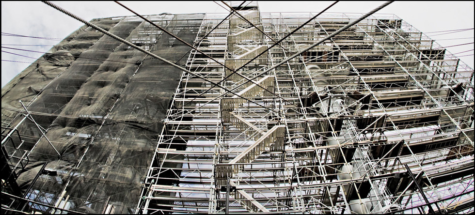 Department of the Navy: Structural and electrical repairs and surface preparation/repainting of eight smoke stacks at Building P-1.